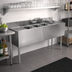 Thumbnail image #2 for Choice Two-Compartment Underbar Sink Unit with Left Drainboard and Faucet, 36-Inch W x 24-Inch D