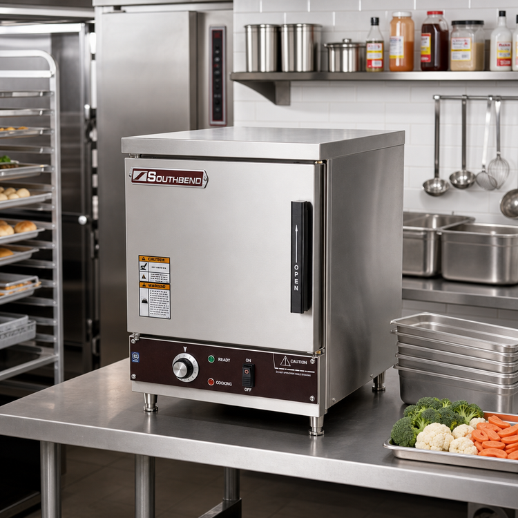 Product image #2 for Southbend Steam R18A-4 Electric Countertop Convection Steamer, 1 Compartment, 4-Pan Capacity