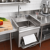 Thumbnail image #2 for John Boos Pro-Bowl Single-Compartment Drop-In Stainless Steel Sink with Towel Dispenser and Side Splashes