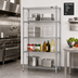 Thumbnail image #2 for Eagle Group 4-Tier Stationary Starter Wire Shelving Unit, 24 x 18 x 74 Inches, Stainless Steel Finish
