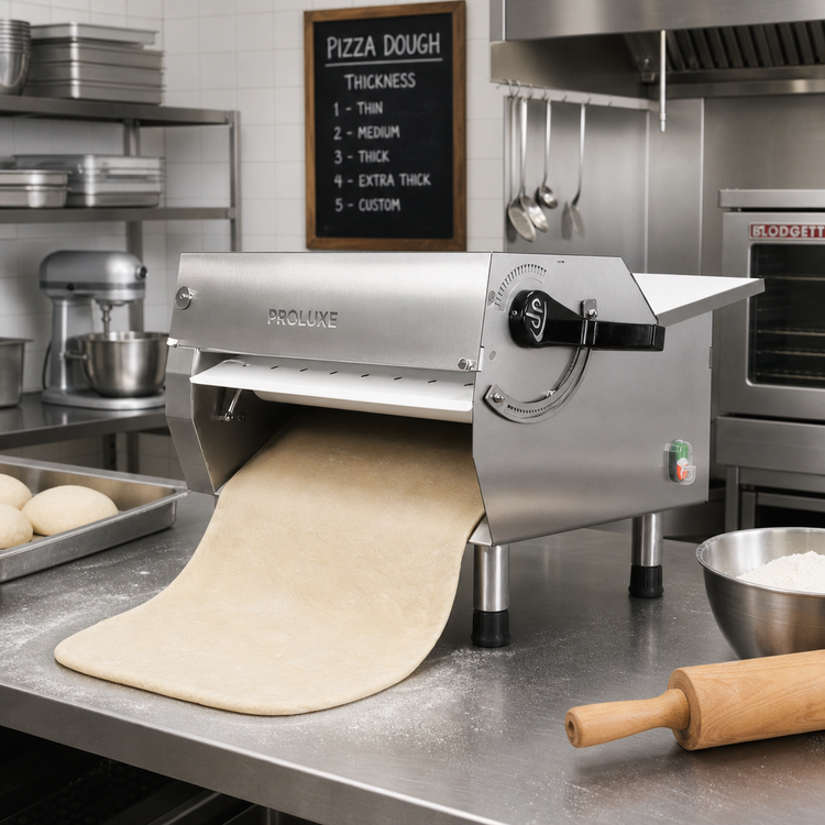 Product image #2 for Proluxe Tabletop Single-Pass Dough Roller/Sheeter with Adjustable Thickness and Synthetic Rollers