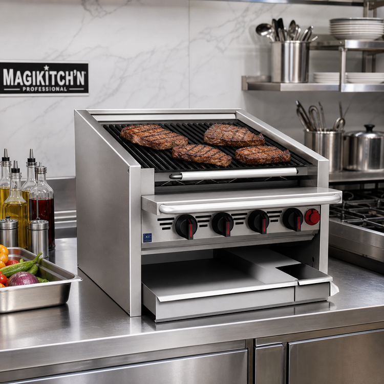 Product image #2 for Magikitch'n CM-SMB-624 24-Inch Countertop Gas Coal Charbroiler