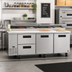 Thumbnail image #2 for Hoshizaki Steelheart 93-Inch Three-Section Pizza Prep Table with Doors and Drawers