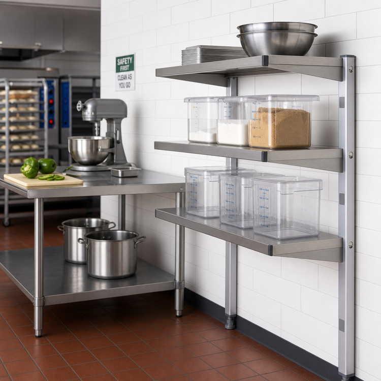 Product image #2 for Fermostock Stationary Cantilevered Shelving Upright, 24 Inch H x 14 Inch D, Deep Anodized Aluminum