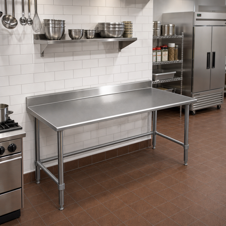 Product image #2 for Eagle Spec-Master 72 Inch x 24 Inch Stainless Steel Work Table with 4-1/2 Inch Backsplash