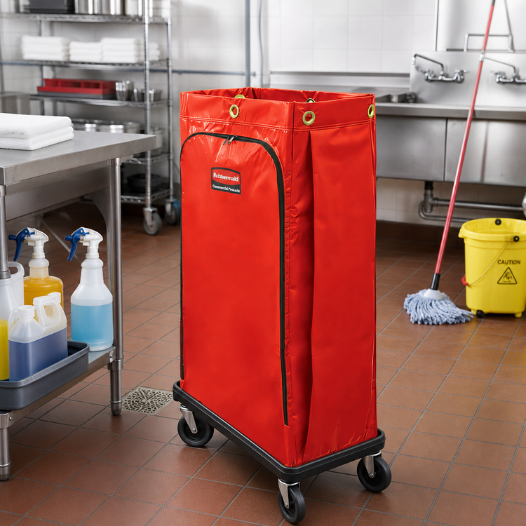 Product image #2 for 34-Gallon Red Vinyl Replacement Janitorial Cart Bag