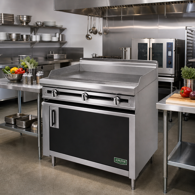 Product image #2 for Jade Range Titan JTRH-72GT 72-Inch Heavy Duty Gas Griddle Top Commercial Range with Cabinet Base