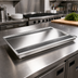 Thumbnail image #2 for Atlas Metal 24-Inch Drop-In Double Urn Drain with Anti-Splash Grate, Stainless Steel