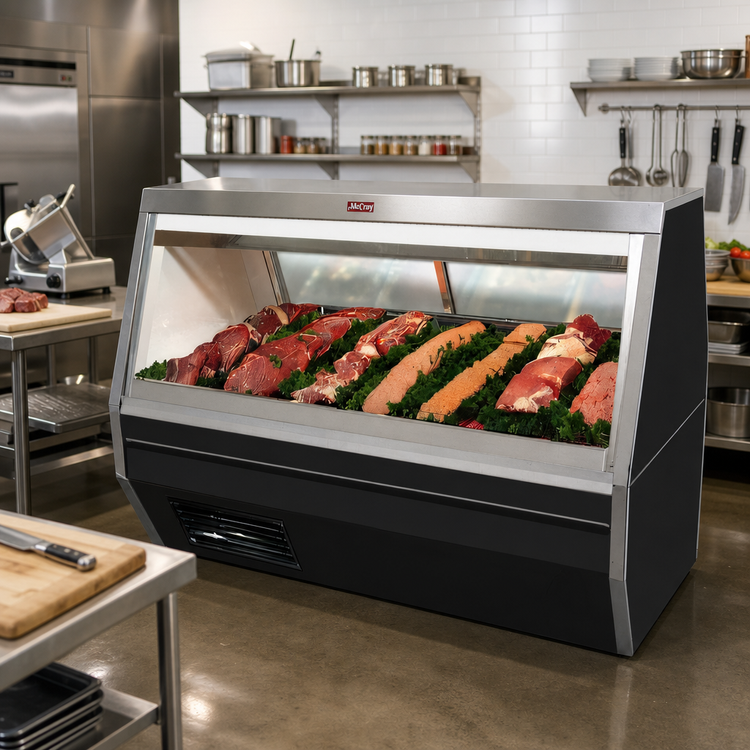 Product image #2 for Howard-McCray 35 Series Double Duty Red Meat Service Case, 95-Inch, Self-Contained Refrigeration, Straight Glass Front