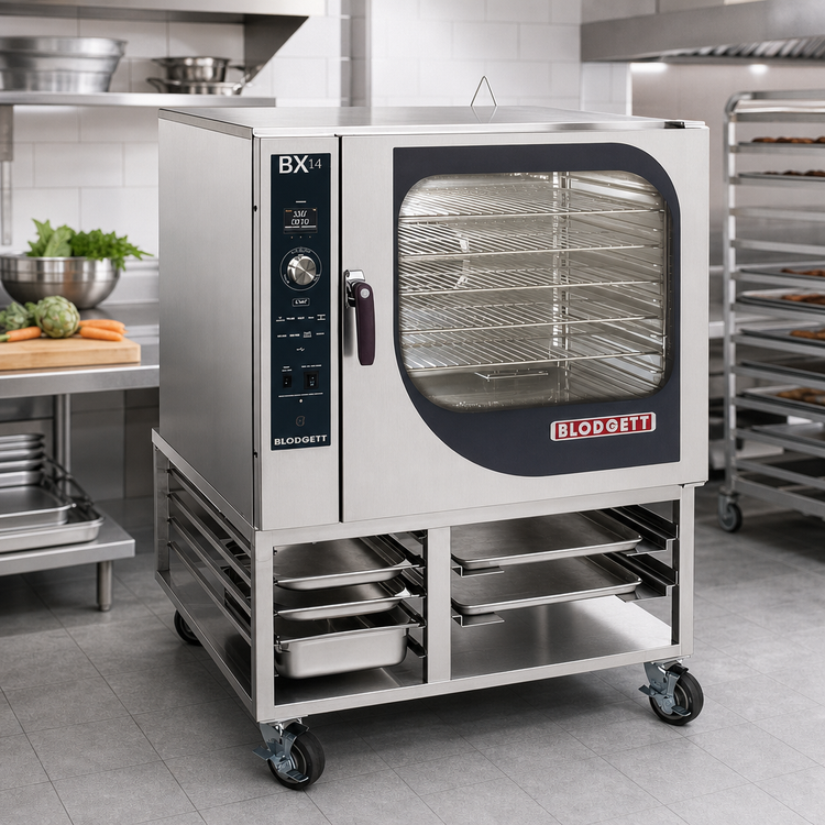 Product image #3 for Blodgett Combi BX-14E SGL Electric Boilerless Combi Oven Steamer with Floor Stand, 14 Hotel Pan / 7 Sheet Pan Capacity