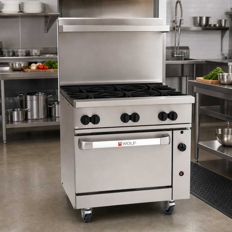 Product image #2 for Wolf Challenger XL 36-Inch Gas Restaurant Range with 6 Open Burners and Standard Oven