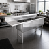 Thumbnail image #2 for 3-Compartment Stainless Steel Sink with 24-Inch Left Drainboard