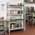 Thumbnail image #3 for Cambro Camshelving Premium 4-Tier Stationary Starter Unit, 42W x 21D x 72H, 3 Vented + 1 Solid, Speckled Gray