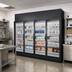 Thumbnail image #2 for True Four-Section Low-Temperature Self-Contained Glass Door Freezer Merchandiser, Black Exterior / White Interior