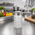 Thumbnail image #2 for Winco Classic 2 oz Glass Salt and Pepper Shaker with Stainless Steel Flat Top