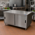 Thumbnail image #2 for BK Resources Dual Access Stainless Steel Chef Table Cabinet Base with Sliding Doors, 60 x 30 Inches