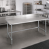 Thumbnail image #2 for Deluxe Series Stainless Steel Work Table with 4-1/2 Inch Backsplash, 84 x 36 Inches