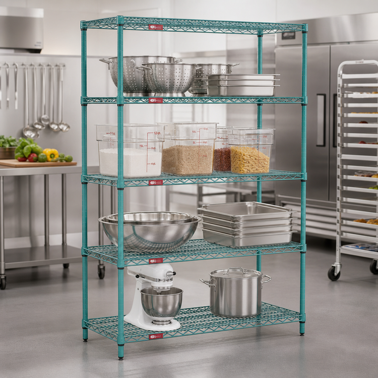 Product image #2 for EagleGard 4-Tier Stationary Starter Wire Shelving Unit, 60 x 24 x 63 Inches