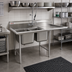 Thumbnail image #2 for Eagle Group 414 Series Commercial 2-Compartment Stainless Steel Sink with Right Drainboard, 72-3/4