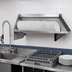 Thumbnail image #2 for Wall-Mounted Slanted Solid Dishtable Rack Shelf, 21 x 21 Inches, Right-Side Drip Tube