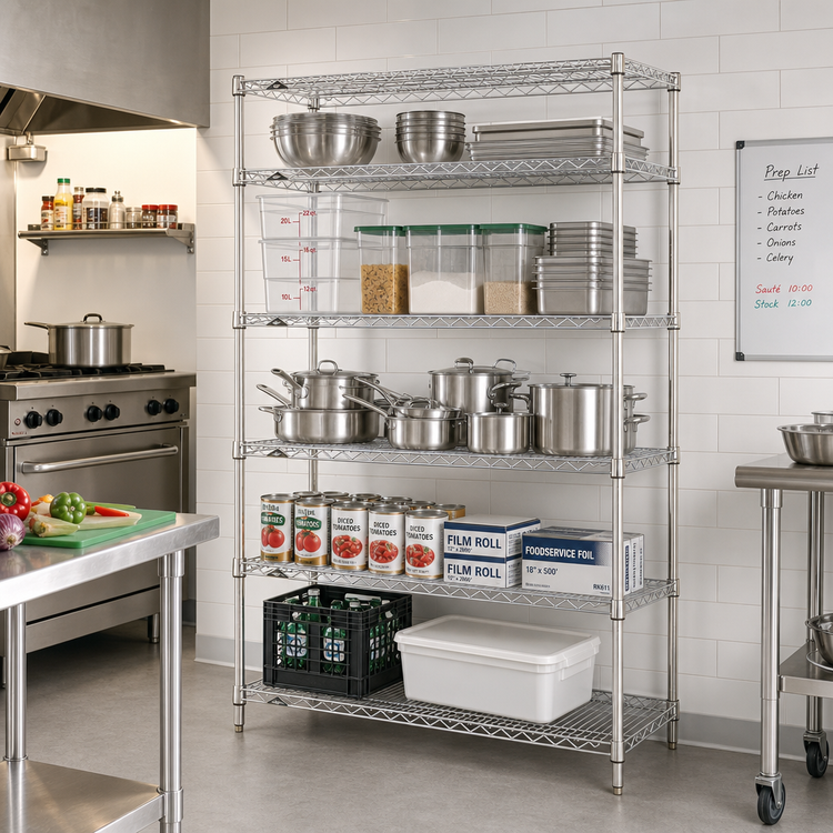 Product image #2 for Metro Super Erecta Brite 5-Shelf Stationary Wire Starter Shelving Unit, 72"W x 21"D x 74"H
