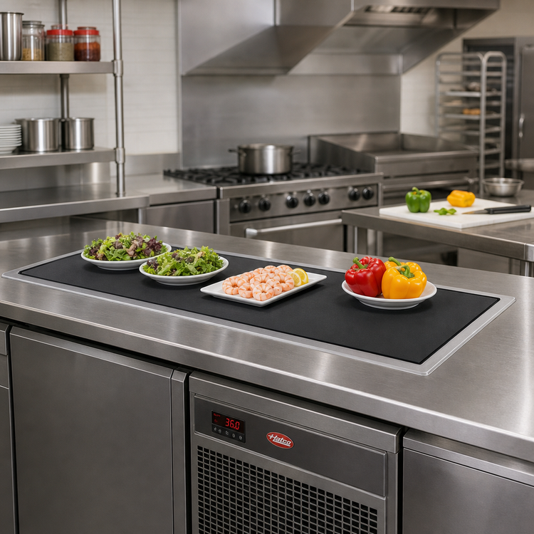 Product image #2 for Hatco HCSBFR-48-I Built-In Flush Top Hot/Cold Shelf with Remote Refrigeration, 48" x 19.5" Usable Surface, Hardcoat Aluminum
