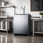 Thumbnail image #3 for Summit Commercial SBC58BLBIADALOCK Commercial ADA Dual-Tap Kegerator, Built-In/Freestanding, 2 1/6-Barrel Kegs, Black/Stainless