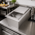 Thumbnail image #3 for John Boos Drop-In Insulated Stainless Steel Ice Bin with Sliding Lid and Drain, 12 x 18 x 12 Inches, Without Cold Plate