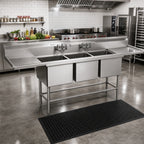 Thumbnail image #2 for Eagle Group Spec-Master FN2060-3-36L-14/3 Three-Compartment Stainless Steel Sink, 36-Inch Left Drainboard, 20 x 20 x 14-Inch Bowls