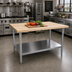 Thumbnail image #2 for BK Resources 60 Inch x 30 Inch Hard Maple Flat Top Work Table with Galvanized Undershelf