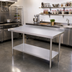Thumbnail image #2 for Klinger's Trading Heavy Duty 18/430 Stainless Steel Work Table with 2-Inch Rear Up-Turn, 84 x 24 Inches