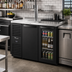 Thumbnail image #2 for True 48-Inch Two-Section Refrigerated Draft Bar Cooler with One Solid Door, One Glass Door, and Beer Column