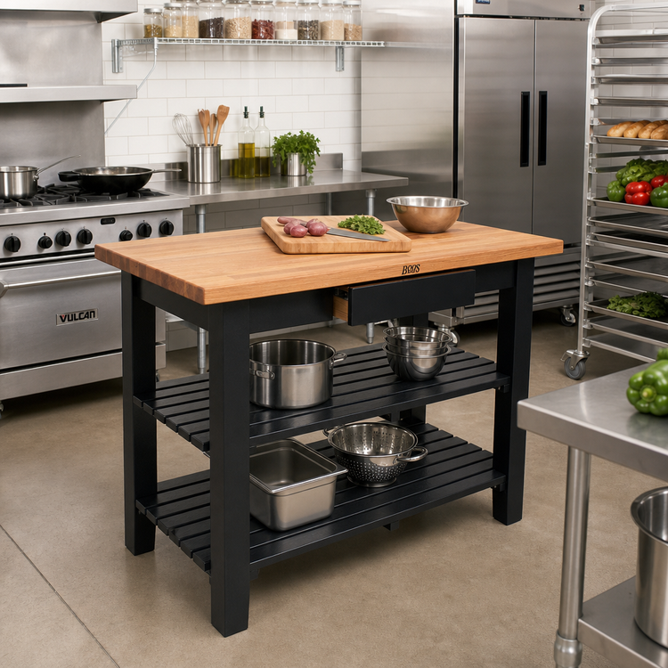 Product image #3 for John Boos Appalachian Red Oak Country Work Table with 1-1/2 Inch Edge Grain Top, 48 x 25 Inches