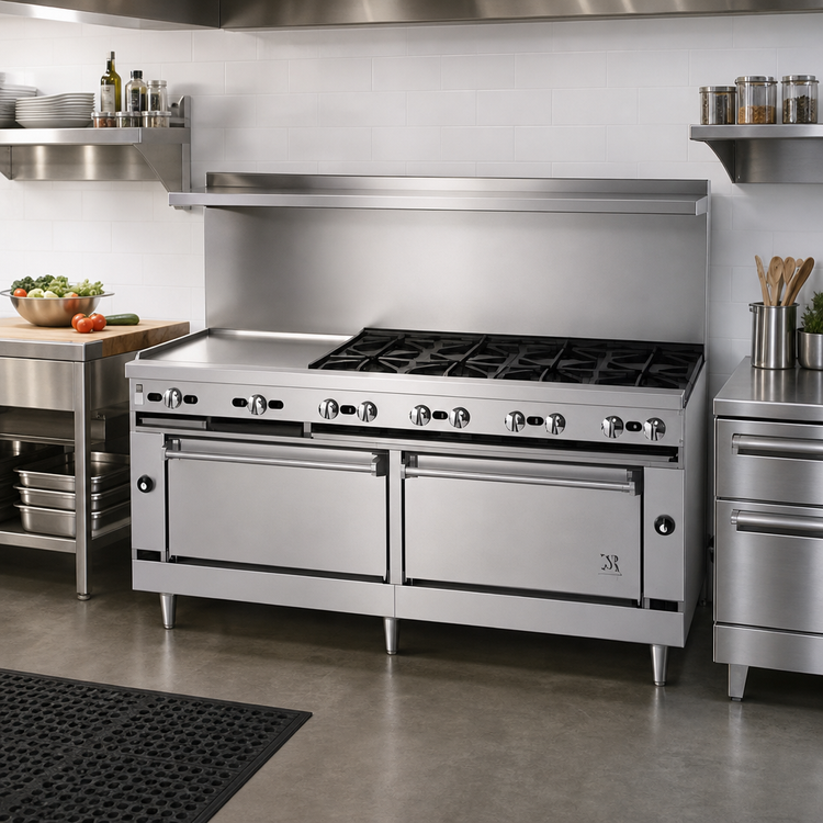 Product image #2 for Bistro 36-Inch Shallow-Depth Gas Range with Full-Width Griddle and Convection Oven