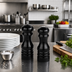 Thumbnail image #2 for American Metalcraft Black Wood Salt & Pepper Mill/Shaker Set, 6-Inch