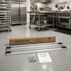 Thumbnail image #2 for Quantum QVTRK-3-192EST Double Unit Floor Track Assembly Kit with 3 16-Foot V-Groove Aluminum Tracks and End Stop Hardware