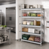 Thumbnail image #2 for Fermostock 5-Tier Corner Expansion Polymer Shelving Unit, 83 Inch H x 52 Inch W x 18 Inch D