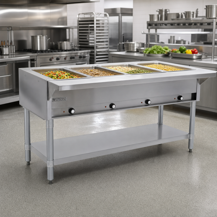Product image #2 for Eagle Group 79-Inch Electric Open-Base Hot Food Table, 5 Dry Wells, 208V