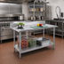 Thumbnail image #2 for Advance Tabco 60-Inch W x 24-Inch D Stainless Steel Work Table with 5-Inch Backsplash and Undershelf