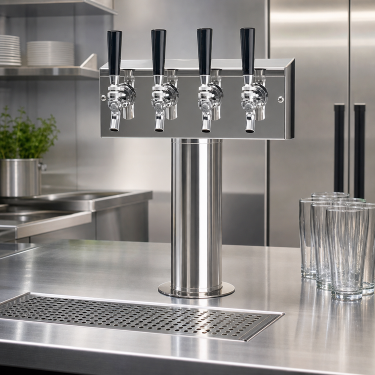 Product image #2 for T-Style Countertop Air-Cooled Draft Beer Tower with 4 Faucets