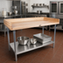 Thumbnail image #2 for John Boos 72 x 24 Inch Bakers' Table Work Table with Northern Hard Rock Maple Top and Stainless Steel Undershelf