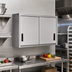 Thumbnail image #2 for Advance Tabco WCS-15-72 Wall-Mounted Enclosed Stainless Steel Storage Cabinet with 2 Sliding Doors and Shelf