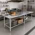 Thumbnail image #2 for Sapphire Manufacturing 108-Inch x 36-Inch 18-Gauge 400-Series Stainless Steel Work Table with Galvanized Legs