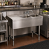 Thumbnail image #2 for Advance Tabco Underbar Basics 48-Inch 2-Compartment Stainless Steel Bar Sink Unit with Left Drainboard and Deck-Mount Faucet