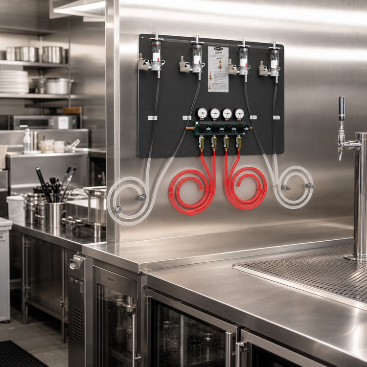 Product image #2 for Krowne MasterTap 4-Line Beer Regulator Panel with FOBs