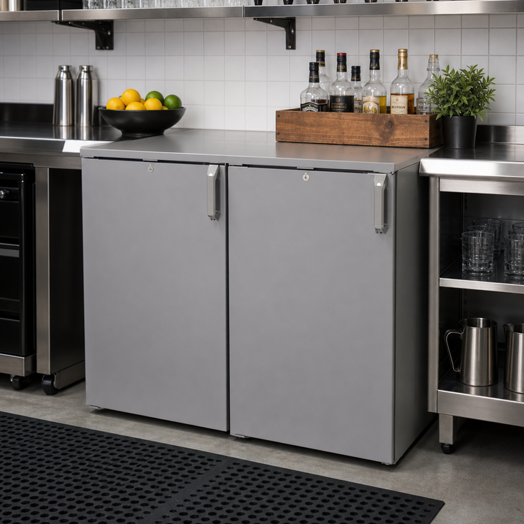 Product image #2 for Glastender 40-Inch Wide Non-Refrigerated Back Bar Two-Section Dry Storage Cabinet with Solid Hinged Doors