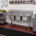Thumbnail image #2 for 3-Compartment Commercial Sink with Right-Hand Drainboard, 14 Gauge 304 Stainless Steel, 106-3/8 Inch