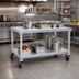 Thumbnail image #2 for New Age Mobile Aluminum Equipment Stand with Adjustable Undershelf, 72 x 24 x 24 Inches