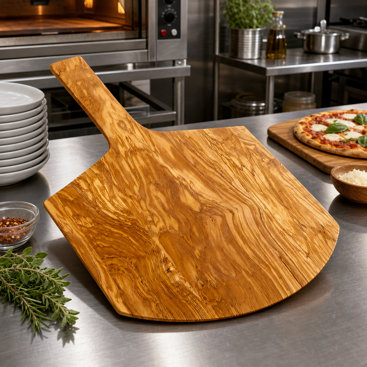 Product image #2 for American Metalcraft Olive Wood Rectangular Serving Peel Board with Short Handle, 17 x 16 Inches, 26 Inch Overall Length