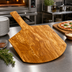 Thumbnail image #2 for American Metalcraft Olive Wood Rectangular Serving Peel Board with Short Handle, 17 x 16 Inches, 26 Inch Overall Length
